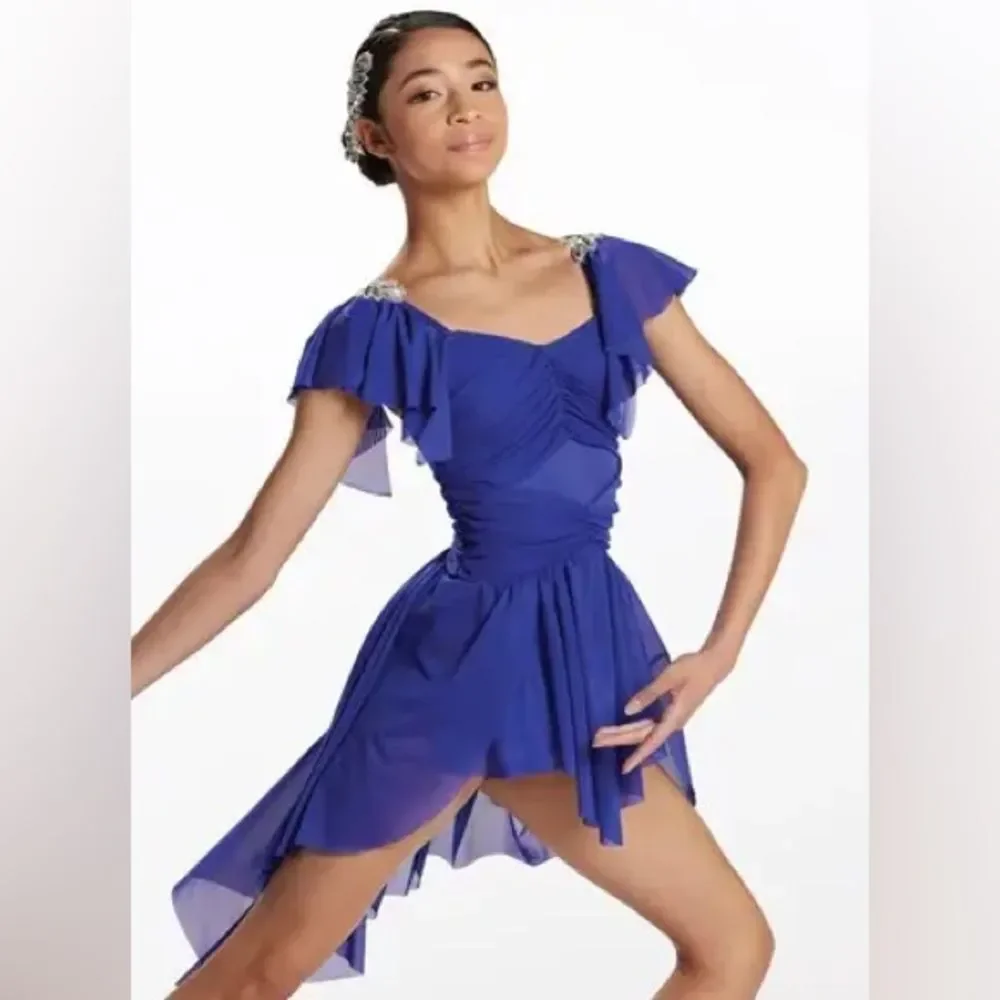 WEISSMAN Dance Costume royal blue lyrical Cold 16224 LC-large child